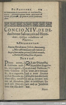 Concio XIV. De Deductione Salvatoris ad Herodem, eiusque reductione ad Pilatum