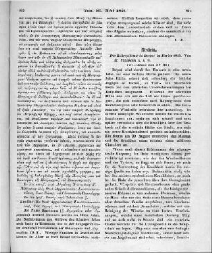Fählmann, F. R.: Die Ruhrepidemie in Dorpat im Herbst 1846. Dorpat: Karow 1848 (Beschluss von Nr. 101)