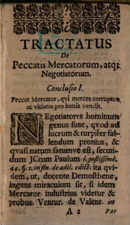 Mercator peccans : sive tractatus de peccatis mercatorum et negotiatorum