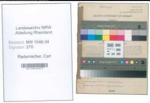 Entnazifizierung Carl Rademacher , geb. 09.10.1900 (Zahnarzt)