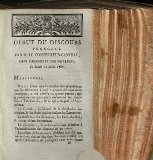 Collection des mémoires présentés à l'Assemblée des Notables, 2
