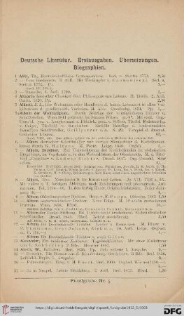 Deutsche Literatur. Erstausgaben. Übersetzungen. Biographien (Nr. 1-2691)