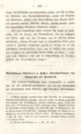 Bedrückungen Richelieu's in Hessen; Unterhandlungen des Landgrafen mit Frankreich.