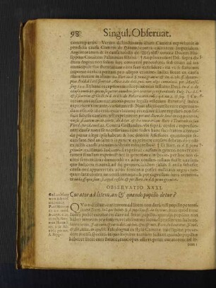 Observatio XXXI. Curator ad litem, an et quando pupillo detur?