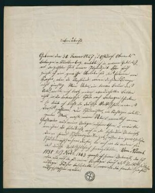 Lebensabriß vom 2.11.1852