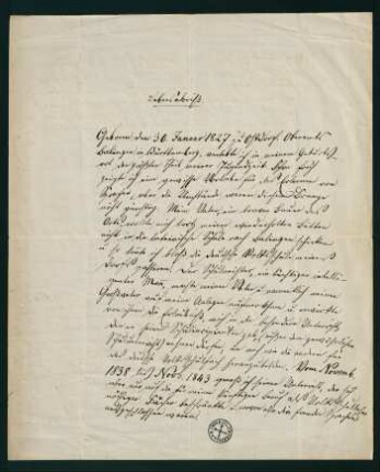 Lebensabriß vom 2.11.1852