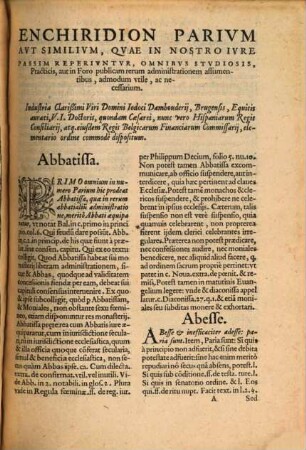 Enchiridion Parium aut Similium utriusque Juris ordine alphabetico