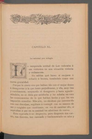 Capítulo XL - La soledad por refugio
