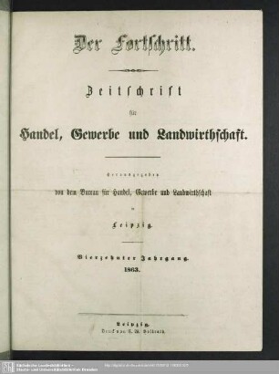 14.1863: Der Fortschritt : Zeitschrift für Handel, Gewerbe u. Landwirthschaft