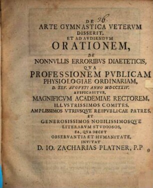 De arte gymnastica veterum dissertatio