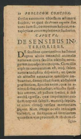 Caput VI. De Sensibus Interioribus.