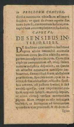 Caput VI. De Sensibus Interioribus.