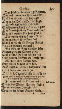 Die IIII. Eigenschafft eines kriegesman ...