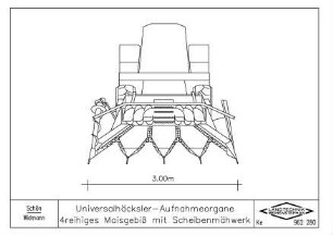 Universalhäcksler-Aufnahmeorgane 4reihiges Maisgebiss mit Scheibenmähwerk