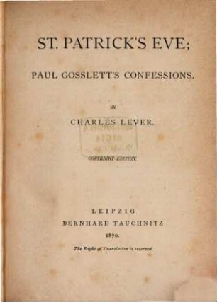 St. Patrick's eve