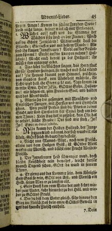 Advents-Lieder. - Weyhnacht-Lieder.
