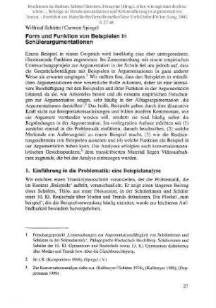 Form und Funktion von Beispielen in Schülerargumentationen