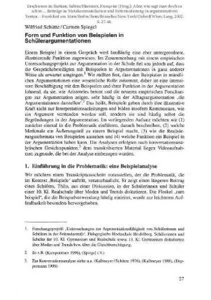Form und Funktion von Beispielen in Schülerargumentationen