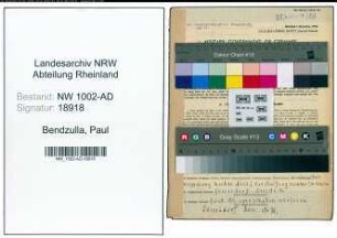 Entnazifizierung Paul Bendzulla, geb. 21.05.1903 (Verwaltungsangestellter)