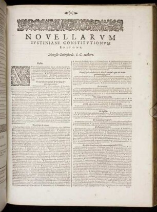 Novellarum Iustiniani Constitutionum Epistomi.