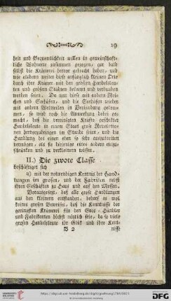 II. Die zwote Classe