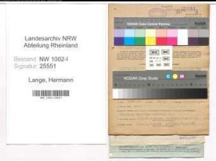 Entnazifizierung Hermann Lange, geb. 14.02.1898 (Mechaniker)