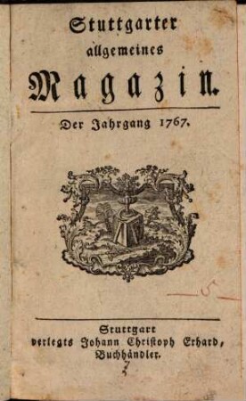 Stuttgarter allgemeines Magazin. 1767,1/2, 1767,1/2