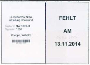 Entnazifizierung Wilhelm Koeppe , geb. 18.05.1905 (Schmied)