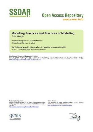 Modelling Practices and Practices of Modelling