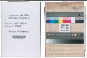 Entnazifizierung Wilhelmine Kampf , geb. 07.10.1919 ()