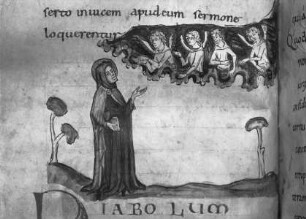 Vita Sancti Martini — Sankt Martin hört die Stimmen der Engel, Folio 42 verso