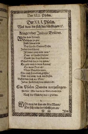 Der XLI. Psalm. - Der XLV. Psalm.