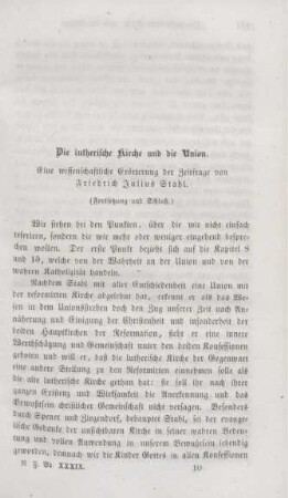 133-182 Die lutherische Kirche und die Union : Fortsetzung und Schluss