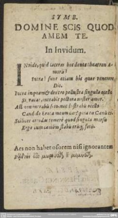 Symb. Domine Scis Quod Amem Te