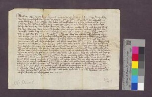 Schadloshaltungsbrief des Grafen Egeno von Freiburg für Klaus Absalon, seinen Vogt zu Todtnau.