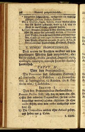 IV. Capit. Von den Pronominibus.