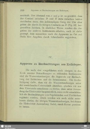 IV. Apparate zu Beobachtungen am Erdkörper
