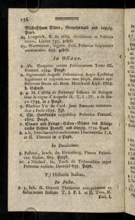 256-263, F) Historia Italia. - G) Historia Daniae et Norwegiae.