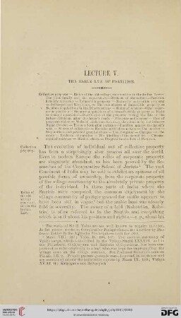 Lecture V. The early law of partition
