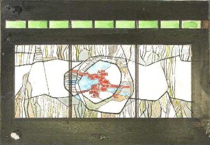 Entwurf Glasfenster Weiß-Grün-Rot i.d.Mitte