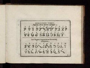Mercvrivs Thoyt Aegyptijs sacras literas conscripsit. - Isis Regina Aegyptiarum literarum inuentrix