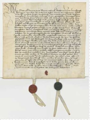 Die Ratsmannen Diderick Bromes und Meyne Tobinck bezeugen den Verkauf einer Hausrente "in der grapengeterstrate" an Diderick van Dassell.