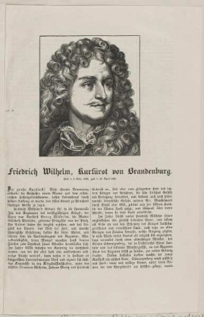 Bildnis des Kurfürsten Friedrich Wilhelm von Brandenburg