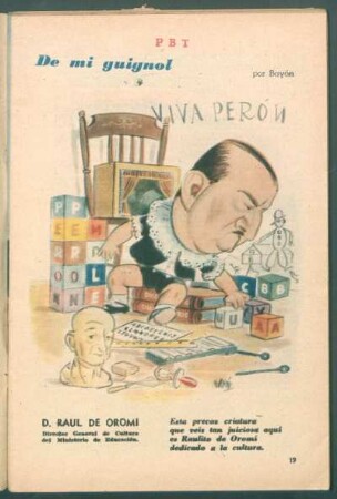 D. Raúl de Oromí, Director General de Cultura del Ministerio de Educación - [Caricatura] : De mi Guignol