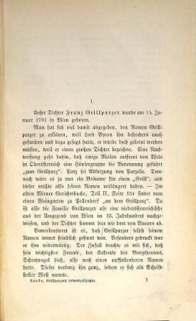Franz Grillparzer ́s Lebensgeschichte