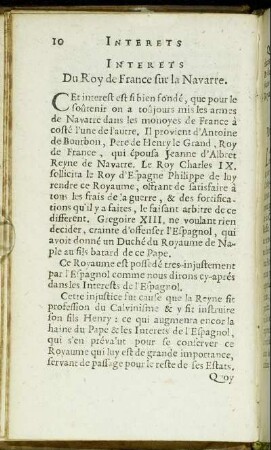 Interets Du Roy de France sur [...]
