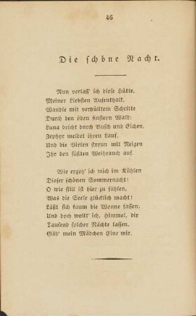 Die schöne Nacht.