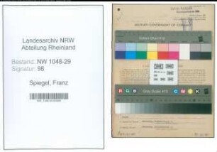 Entnazifizierung Franz Spiegel , geb. 21.10.1895 (Beamter)