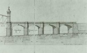 Ansicht und Grundriß der Elbbrücke unterhalb Schandau: Revisionszeichnungen : Hofmann