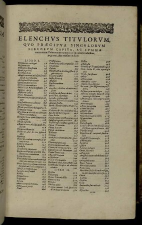 Elenchus Titulorum, Quo Præcipua Singulorum Librorum Capita, Ac Summæ [...]